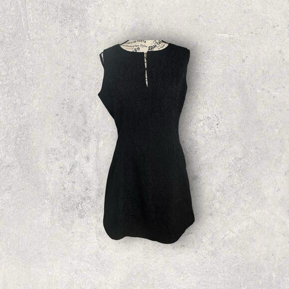 Max Studio Black Floral Textured Sleeveless Baroque Midi Dress – Size 8 LBD - Picture 9 of 10